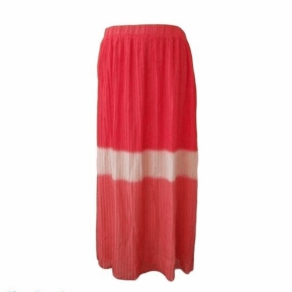 Lane Bryant Dresses & Skirts - New With Tags Lane Bryant Size 18/20 Pleated Coral Long Lined Maxi Skirt